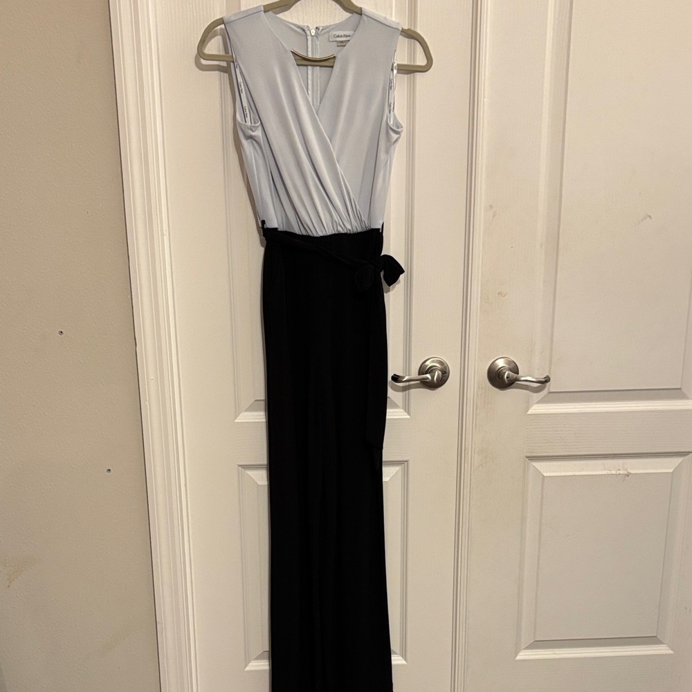 Calvin Klein black and white jumpsuit